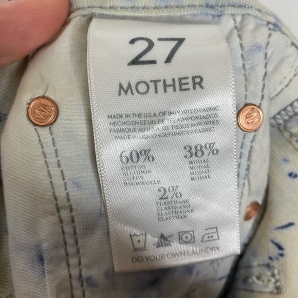 MOTHER Looker Skinny Jeans 27 Icebreaker Blue & White - Picture 13 of 13